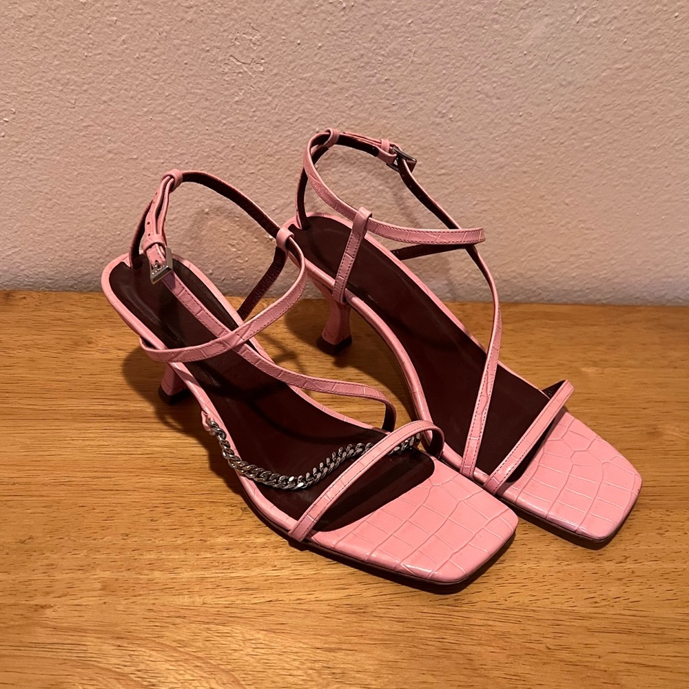 Staud pink kitten heels